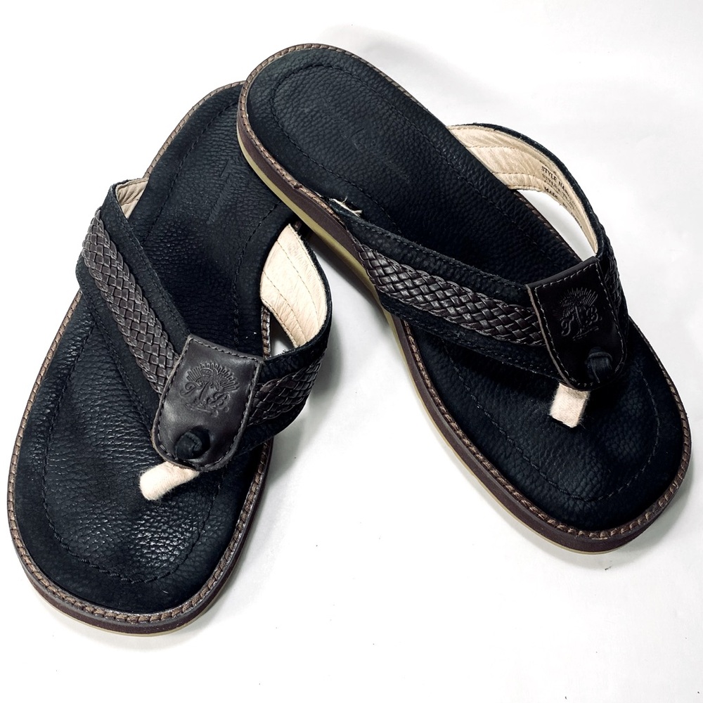 Tommy Bahama Anchors Away Leather Flip Flop Sandals 9